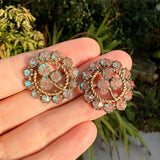 Antique Edwardian Saphiret Glass Metal Buttons