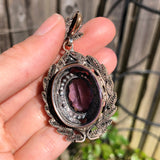 Antique French Purple Glass Locket Pendant