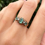 Antique Georgian Regency Gold Emerald & Diamond Ring
