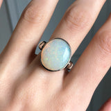 Vintage Silver Opal Snake Ring