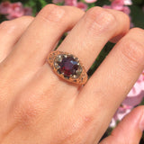 Antique Victorian Gold Garnet Posy Ring
