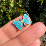 Vintage English Silver Enamel Butterfly Charm