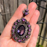 Antique French Purple Glass Locket Pendant