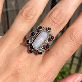 Antique Austro Hungarian Silver Opal Gothic Revival Ring