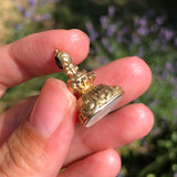Antique Victorian Gold Cased 'A' Initial Agate Fob