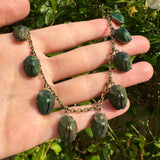 Antique Egyptian Revival Scarab Drop Necklace