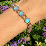 Antique Saphiret Glass Circular Panel Bracelet