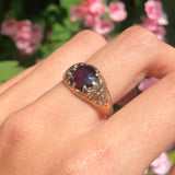 Antique Victorian Gold Garnet Posy Ring