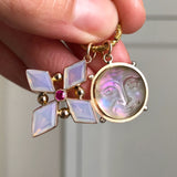 Antique Iridescent Man In The Moon Glass Pendant