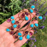 Vintage French Blue & Purple Gripoix Glass Pendant