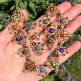 Antique Victorian Bressan Enamel Panel Necklace