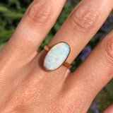 Antique 9ct Gold Opal Solitaire Ring