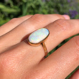 Antique 9ct Gold Opal Solitaire Ring