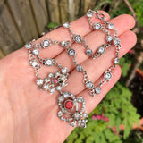 Antique French Edwardian Silver Paste Necklace