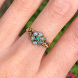 Antique Georgian 12ct Gold Opal Floral Dress Ring