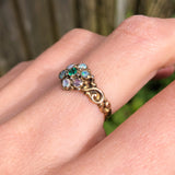 Antique Georgian 12ct Gold Opal Floral Dress Ring