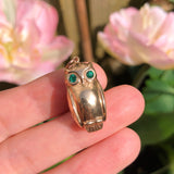 Vintage 1970s 9ct Gold Owl Charm