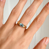 Antique French 18ct Gold Topaz Solitaire Ring