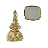Antique Victorian Gold Cased 'A' Initial Agate Fob
