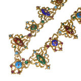 Antique Victorian Bressan Enamel Panel Necklace