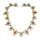 Antique Victorian Bressan Enamel Panel Necklace