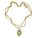 Antique Victorian Gold Turquoise Citrine Pendant