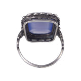Antique Art Deco Silver Chalcedony Marcasite Ring