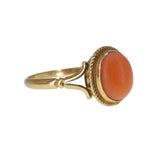 Vintage 1970s 9ct Gold Coral Solitaire Ring