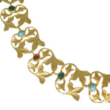 Antique French Gold Plated Wreath Necklace