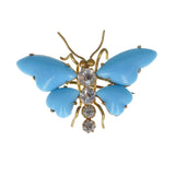 Antique Edwardian Blue Glass Butterfly Brooch