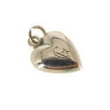 Antique Edwardian 9ct Gold Green Enamel Puffy Heart Charm