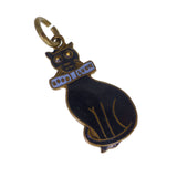 Antique 'Good Luck' Enamel Black Cat Charm