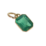 Antique 9ct Gold Emerald Green Glass Charm