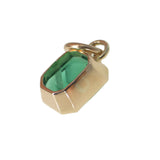 Antique 9ct Gold Emerald Green Glass Charm