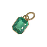 Antique 9ct Gold Emerald Green Glass Charm