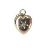 Antique Edwardian 9ct Gold Puffy Heart Gold Charm