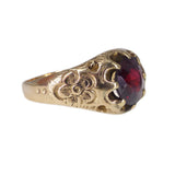 Antique Victorian Gold Garnet Posy Ring