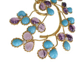Vintage French Blue & Purple Gripoix Glass Pendant
