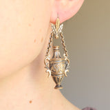 Antique Etruscan Revival Urn Amphora Earrings