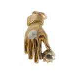 Antique French Gold Metal Paste Hand Charm