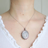 Vintage Gold Italian Mother Of Pearl Carved Cameo Pendant