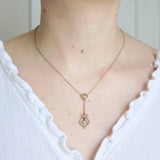 Antique 9ct Gold Peridot Pendant Necklace