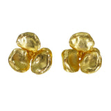 Vintage Lanvin Paris Gold Tone Floral Earrings