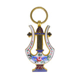 Antique French Champlevé Enamel Lyre Pendant