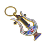 Antique French Champlevé Enamel Lyre Pendant