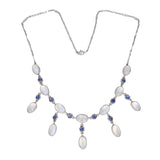 Antique Arts & Crafts Silver Moonstone Festoon Necklace
