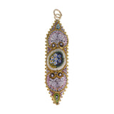 Antique Floral Micro Mosaic Floral Pendant Charm