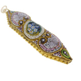 Antique Floral Micro Mosaic Floral Pendant Charm