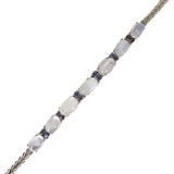 Antique Silver Ceylon Moonstone & Sapphire Bracelet