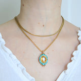 Antique Victorian Gold Turquoise Citrine Pendant